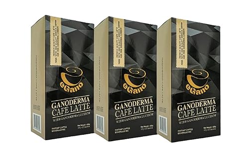 3 Boxes eGano Premium Ganoderma Cafe Latte Instant Coffee With Ganoderma Lucidum Extract (21g x 20 Sachets Box), (EGBC)