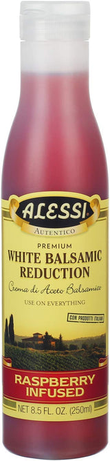 Alessi Balsamic Vinegar Reduction, Autentico from Italy, Ideal on Caprese Salad, Fruits, Cheeses, Meats, Marinades, Raspberry Balsamic (Raspberry