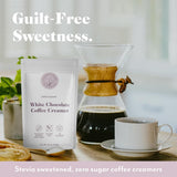 5 SPARROWS Healthy Sugar-Free Coffee Creamer Powder (White Chocolate) - Stevia-Sweetened, Zero Sugar - Keto-Friendly Flavored Drink Mix, 10 oz