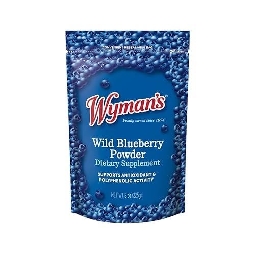 Wyman's Wild Blueberry Powder - 100% Wild Blueberries, No Sugar Added, Antioxidant Activity, Resealable Pouch - 8oz