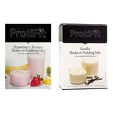 PROTIFIT - High Protein Strawberry Banana & Vanilla Pudding & Shake Mix 2 Pack, 15g Protein, Low Calorie, Low Fat, Low Carb, Aspartame Free, Idea