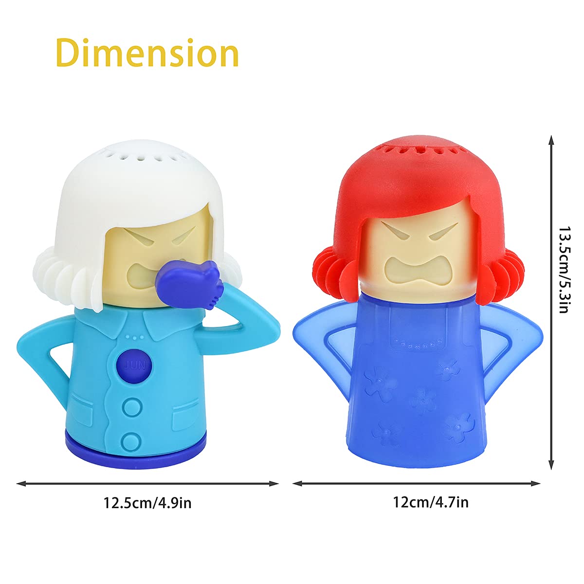 LEEFONE Angry Mom Microwave Cleaner and Chilly Mama Freezer Odor Absorber, 2 PCS Kitchen Gadget Tools Quickly Removes Stains and Odors (Steaming Mama