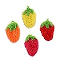 UPKOCH Dish Sponge Towel Strawberry Kitchen Cleaning Cloth 4pcs