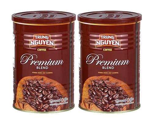 Trung Nguyen - Premium Blend - Roasted Ground Coffee Blend - Strong and Bold - Arabica & Robusta - Chocolate Flavor - Vietnamese Coffee, 15 oz Can