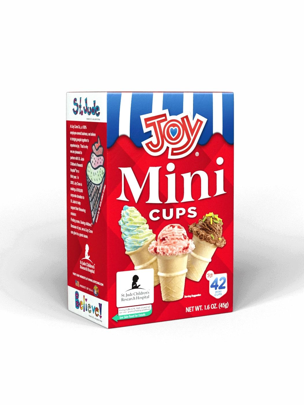 Joy Mini Cups Miniature Ice Cream Cones For Kids, Desserts, Cupcake Cones, Cake Pops 42 Count (1 Box/42 cones)