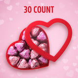 Mothers Day Cookies 'n' Creme Chocolate Hearts in Heart Box, Pack of 30, Mothers Day Chocolate Gift Box, Perfect Chocolate Gift for Mom, Wife, or