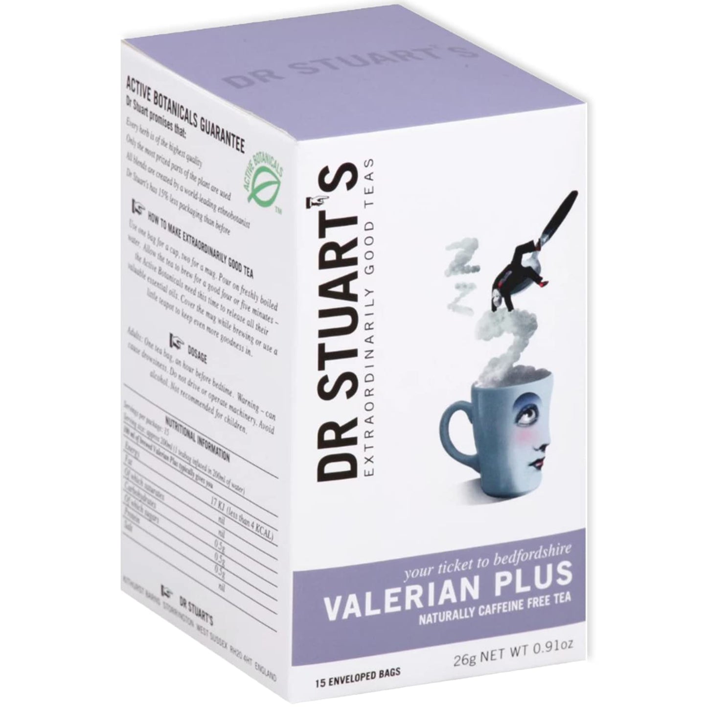 Dr Stuart's Organic Valerian Plus Tea | Herbal Blend of Chamomile, Valerian Root & Fennel | Bedtime Tea Helps in Restful Sleep & Relaxation |