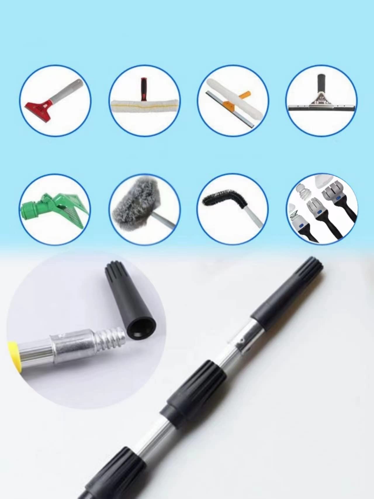 RYFCRRZ Squeegee Adapter-Window Squeegee Adaptor- Change the Threaded Tip to A Standard Friction Taper Fit -2pc