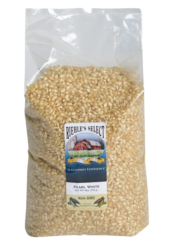 Riehle's Select Popping Corn - Pearl White Old Fashioned Whole Grain Popcorn - 6lb (96oz)