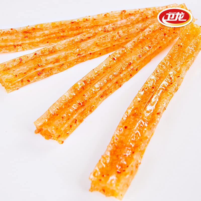 5 Pack Spicy Strip, Gift Packages, WeiLong Latiao, Spicy Gluten, Vegan - Kosher - Gluten-Free - Non-GMO Mo Yu Shuang, ???, A small package