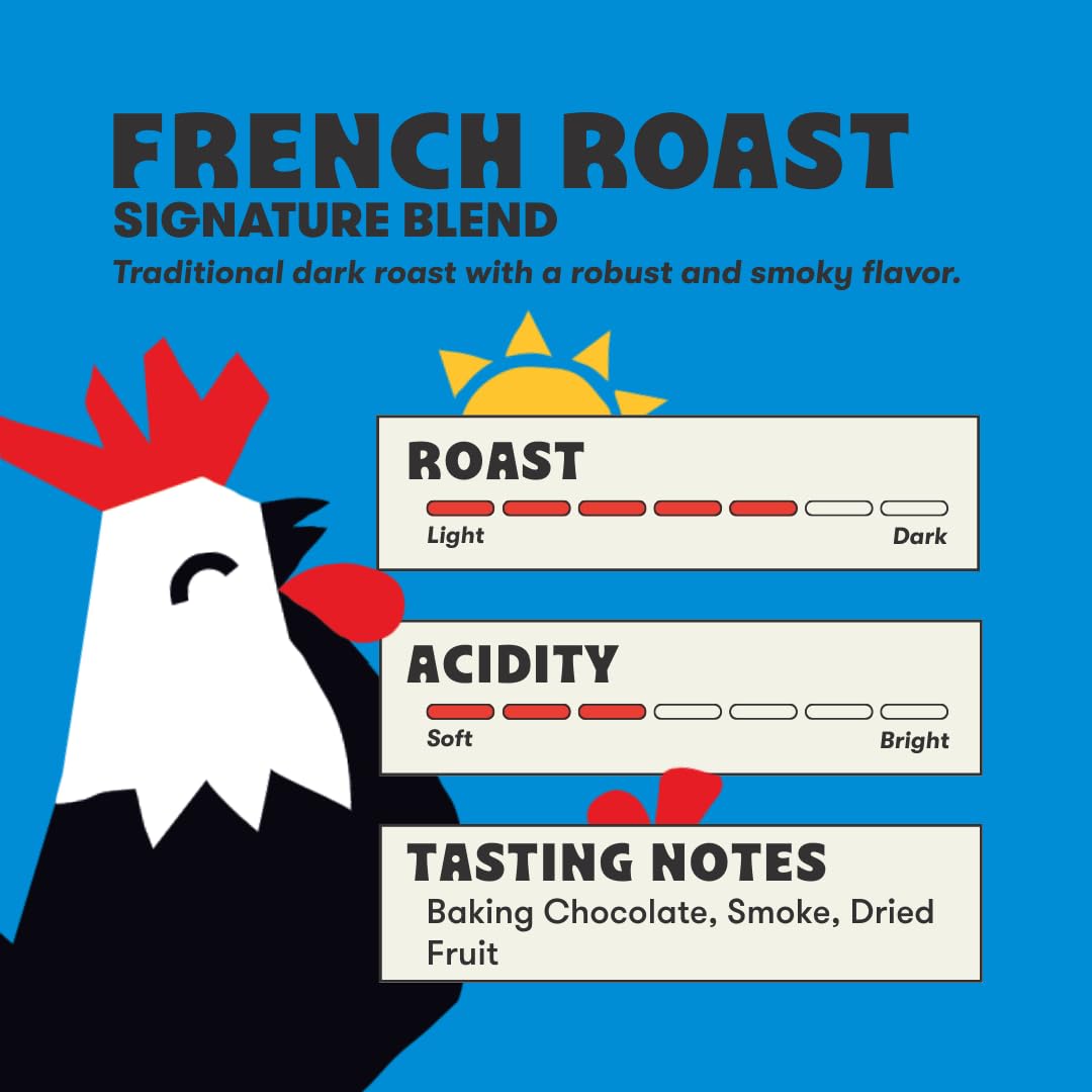 Peace Coffee French Roast Whole Bean Coffee, Dark Roast, 5 lb, Organic Fair Trade, Nutty, Bold Flavor, Shade Grown, Fresh Roasted
