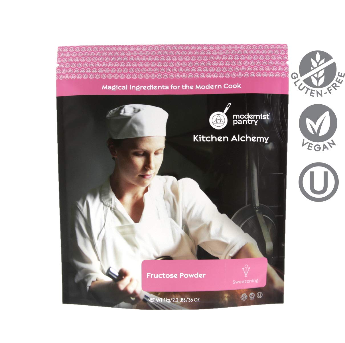 Pure Fructose Granulated Powder Vegan Gluten-Free OU Kosher Certified - 1kg/2.2lbs/36oz.