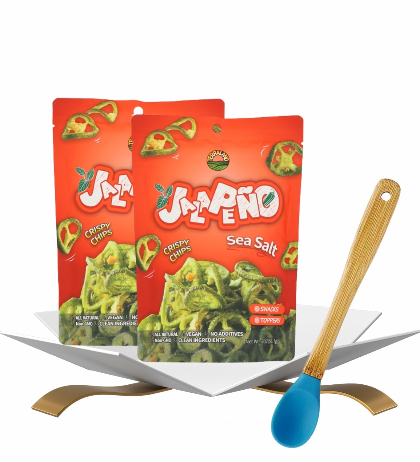 2x Chips Jalapeno Sea Salt, 2 OZ Bundle with Plastic Bag Clip - Kettle Potato Chips Spicy Kettle-Cooked with Sea Salt Crunch and Plastic Bag Clip