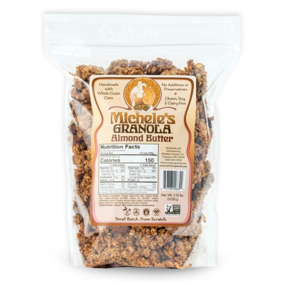 Michele's Granola Almond Butter, Handmade, Whole Grain, Vegan, Gluten-Free & Non-GMO, 36oz Resealable Bag