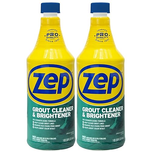 Zep Grout Cleaner and Brightener - 32 oz (Case of 2) - ZU104632 - Deep Cleaning Formula Removes Old Stains from Grout