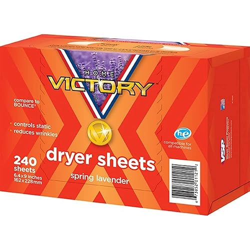 HOME VICTORY Dryer Sheets: Spring Lavender Scented Laundry Fabric Softener Sheets - Reduces Wrinkles - Controls Static - Softens Fabric (240 Count)