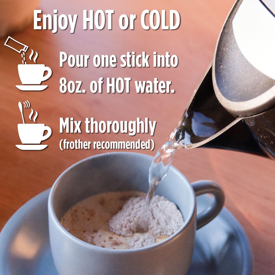 Maud's Half Caffeine Instant Coffee, 24 ct, 100% Arabica Coffee, Medium Roast, Instant Hot or Iced Coffee - Just add water