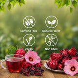 ZAVBE Dried Hibiscus Flowers for Tea - Whole Loose Leaf Hibiscus (Flor de Jamaica) - Cut and Sifted - Resealable Pouch - Caffeine Free Herbal Tea