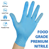 EDI Nitrile Gloves Blue - Disposable, Medium, 100 Count, Powder & Latex-Free, Food Safe, Chemical Resistant, 4 Mil Thickness