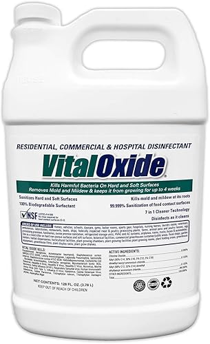 Vital Oxide Disinfectant, Deodorizer, Cleaner, Food-Contact Sanitizer, Virucide - (EPA registration #82972-1) - Kills Mold & Mildew, Eliminates