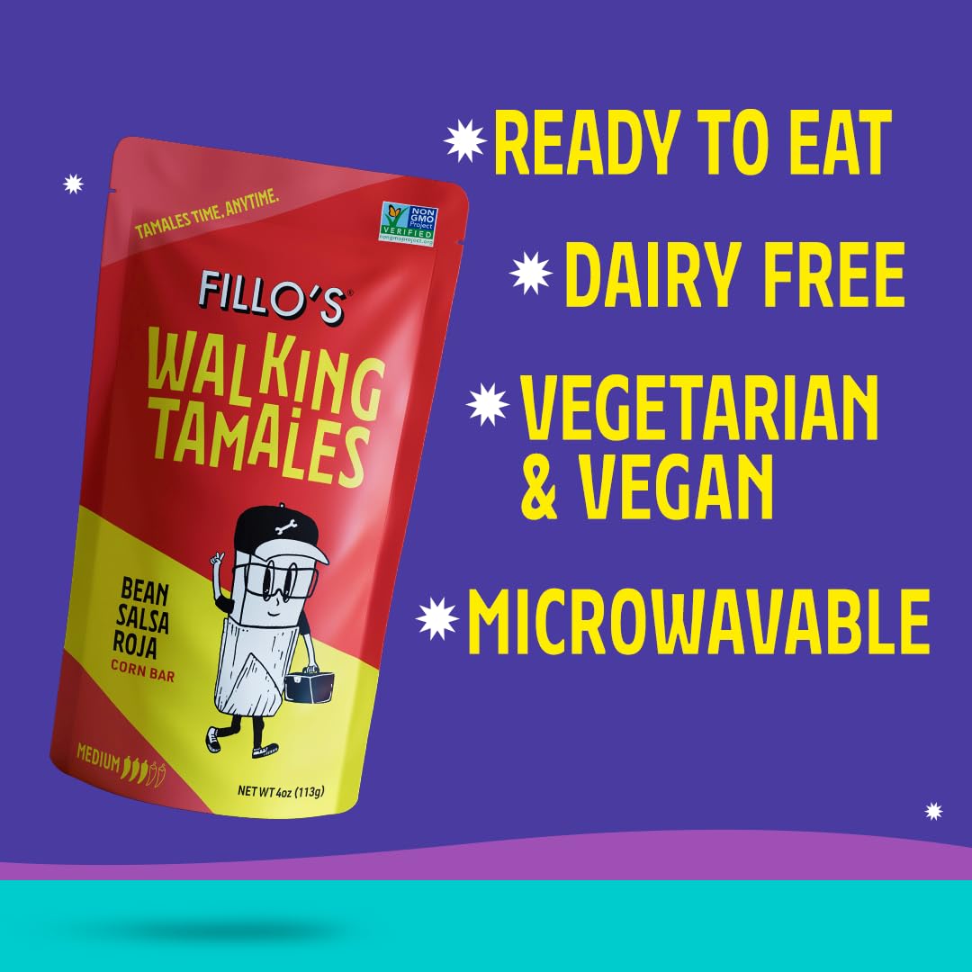 Fillo's Walking Tamales, Ready to Eat Meals, Salsa Roja, Gluten Free 7 Pk