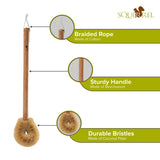 Squirrel Eco-Friendly Toilet Brush with Natural Coconut Fiber Handle and Wooden Handle, Pack of 2, Sustainable Bowl Cleaner with Hanging Hook
