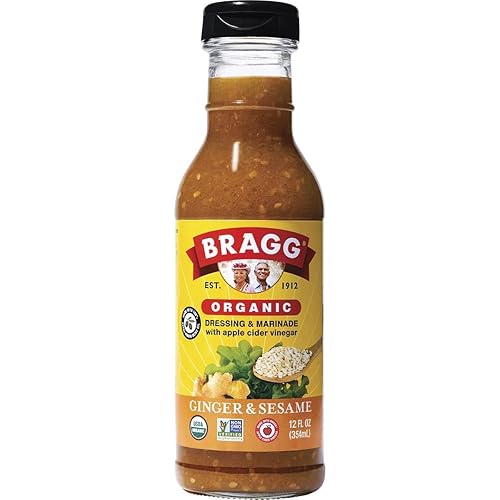 Bragg Organic Ginger and Sesame Salad Dressing and Marinade - 12 fl oz - Gluten-Free Dressing with Bragg Apple Cider Vinegar