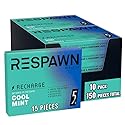 RESPAWN BY RAZER, Recharge Gum with B Vitamins and Green Tea Extract, Sugar-Free, Cool Mint, 10 Pack Bulk Box for Gaming, Freshening Breath and More