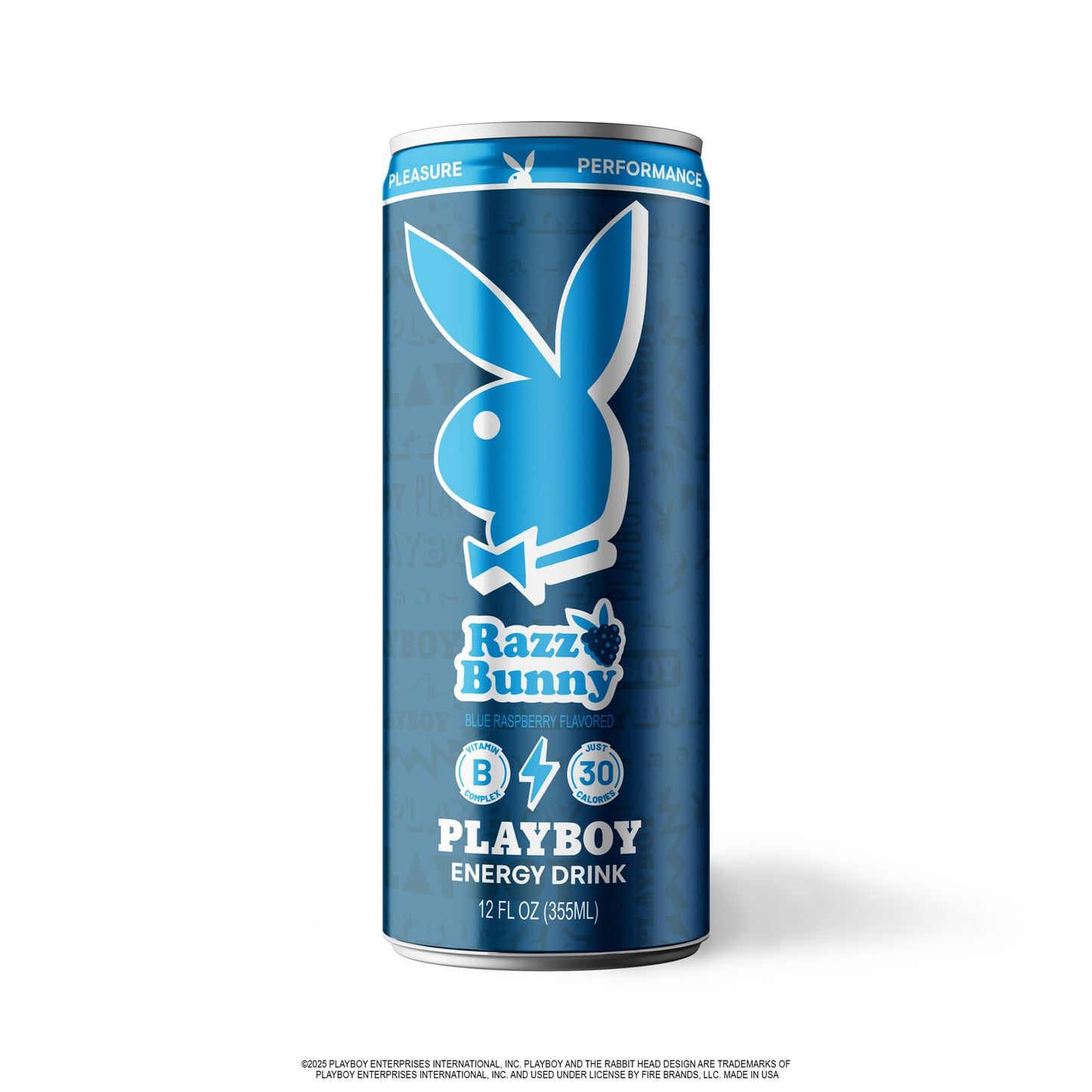 PLAYBOY Energy Drink - Razz Bunny (Blue Raspberry) - 12 Pack of 12oz Cans | Performance + Pleasure Energy | NextGen Lifestyle Drink