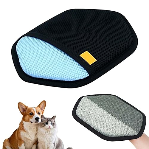 PolishWiz Pet Hair Removal Glove for Cats & Dogs, 2025 Upgraded Reusable Electrostatic Grooming Glove, Washable Pet Hair Remover Tool (Blue)