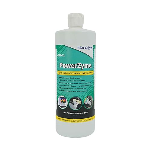 Nu-Calgon 4298-22 PowerZyme Liquid Enzymatic Drain Line Treatment (32 oz. Bottle)