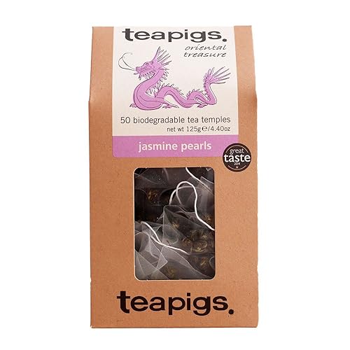 Teapigs Jasmine Pearls Tea Bags Made with Whole Leaves– 50 Count (1 Pack of 50 Teabags)