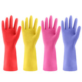 FCTTD Rubber Kitchen Dishwashing Gloves - 4 Pairs Colorful Reusable Cleaning Gloves for Kitchen Washing Dishes and Household Cleaning (Medium