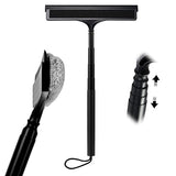 Window Squeegee with Flip-Head, Shower Squeegee 16-59" Long Handle Telescopic Pole & 30% Thicker Blade, Shower Squeegee for Glass Doors, Shower, Car