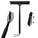 Window Squeegee with Flip-Head, Shower Squeegee 16-59" Long Handle Telescopic Pole & 30% Thicker Blade, Shower Squeegee for Glass Doors, Shower, Car