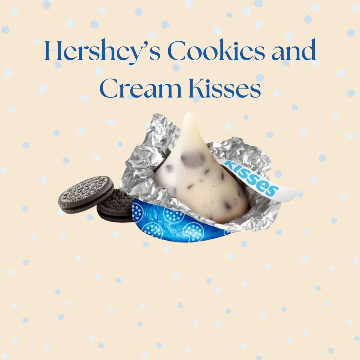 Candykrave Hershey'ss Cookies & Cream Kisses Milk Chocolate candy - (2LB 180 pcs) - Bulk chocolate Silver Foil Candy variety pack - Delicious Treats