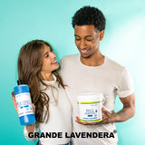 Grande Lavendera® Lemon Scented Oxygen Laundry Booster, Chlorine-Free Stain Remover Powder, Sanitizer for Bright Whites and Fresh Clothes - 4 lb