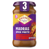 Patak's Madras Spice Paste, Hot Indian Curry with 11 Expertly Blended Spices, No Artificial Colors, Gluten-Free & Vegan, Bold Base for Home Cooking