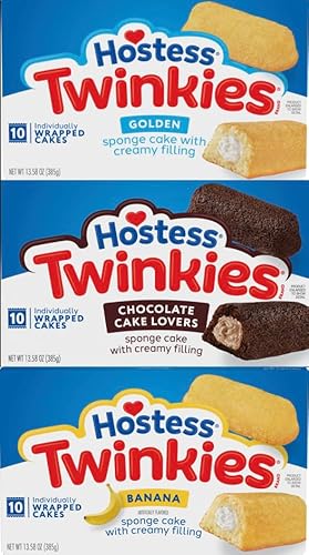 Hostess Twinkies Variety - Golden, Banana, Chocolate - 3 Boxes