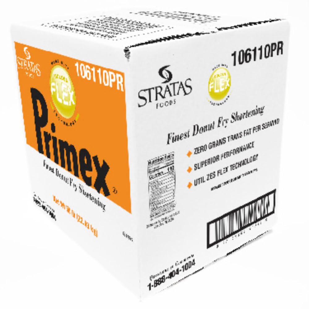 Primex Golden Flex Donut Fry Shortening, Plant-Based, Kosher, 50 Lb Box/Drum - Stratas Foods