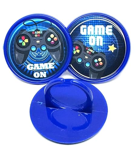 Blue Fox Baking Game On Cupcake Toppers Video Game Birthday Party Supplies Decorations Rings- Package of 24