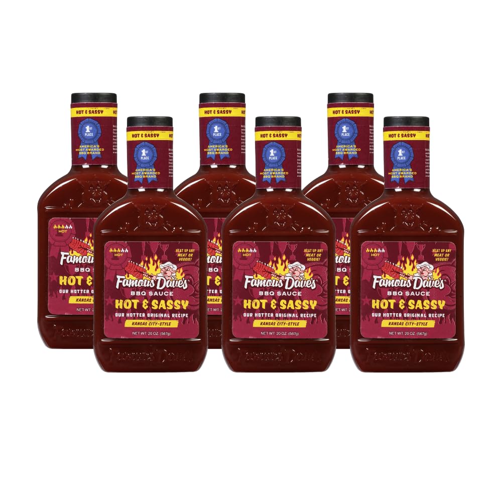 Famous Dave's - 6 pck, Hot & Sassy BBQ Sauce (120 oz.)