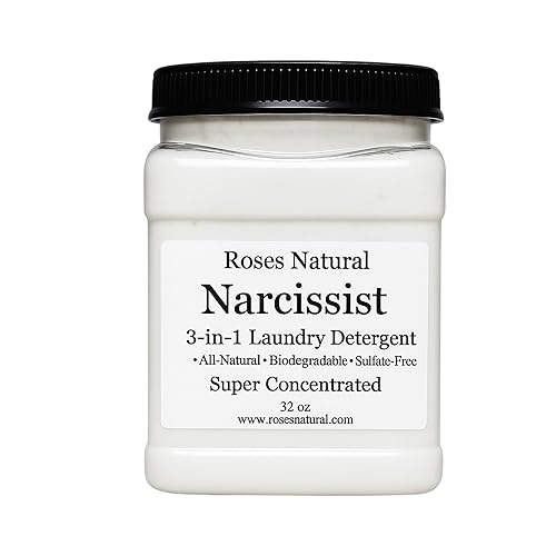 Narcissist 3-in-1 Laundry Detergent, Super Concentrated, All-Natural, Sulfate-Free, 32 oz, Plant-based, Non-Toxic, Sensitive-Skin Approved, Made in