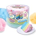 PartyPuffs 4oz Sliceable Cotton Candy Cake Tub - Strawberry Apple Blue Raspberry Lemon - Ready-to-Serve Gluten-Free Candy Dessert for Kids & Parties