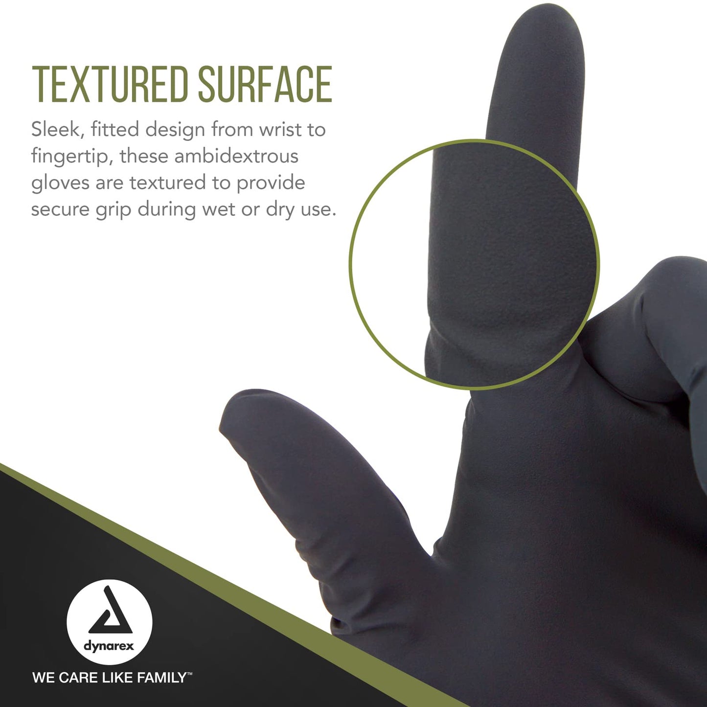 Dynarex Black Arrow Disposable Latex Exam Gloves, Powder-Free, For Healthcare, Law Enforcement, Tattoo, Salon or Spa, Black 10 Boxes of 100 (Large)