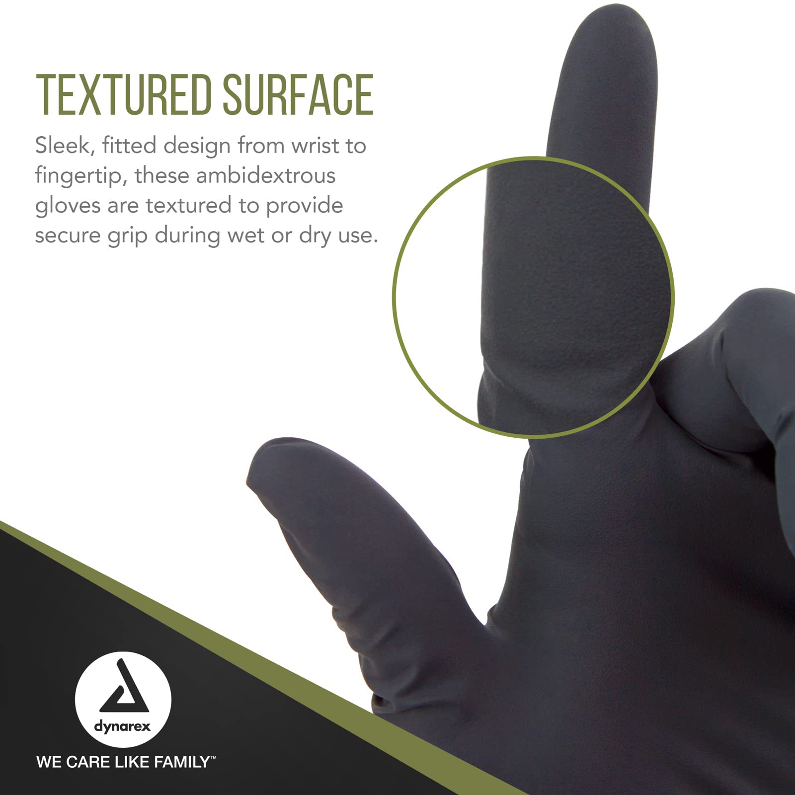 Dynarex Black Arrow Disposable Latex Exam Gloves, Powder-Free, For Healthcare, Law Enforcement, Tattoo, Salon or Spa, Black 10 Boxes of 100 (Large)