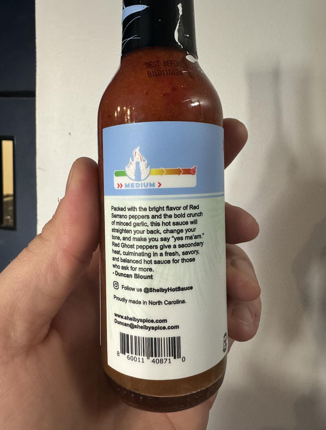 Yes Ma'am Hot Sauce - Medium Heat - Made in Small Batches in North Carolina with Family Farm Serrano & Ghost Peppers, Premium Cane Vinegar, and Garlic