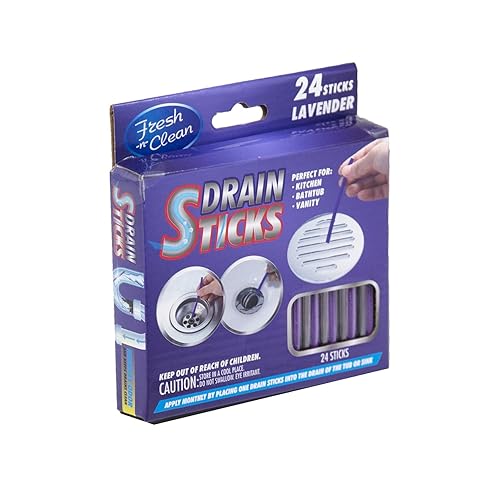 Drain Sticks Cleaning and Sanitation Sink Freshener Keep Odor Free- Lavender- 24 Sticks