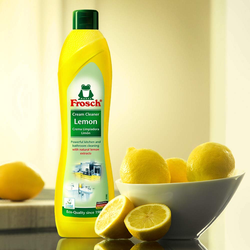 Frosch Natural Lemon Scouring Cream Cleaner, 16.97 fl oz (Pack of 4)