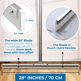 MHM AquaSlide PushPro - 28-Inch Heavy Duty Squeegee for Concrete Floors & Wet Surfaces | Industrial Rubber Blade Water Removal Tool for Garages